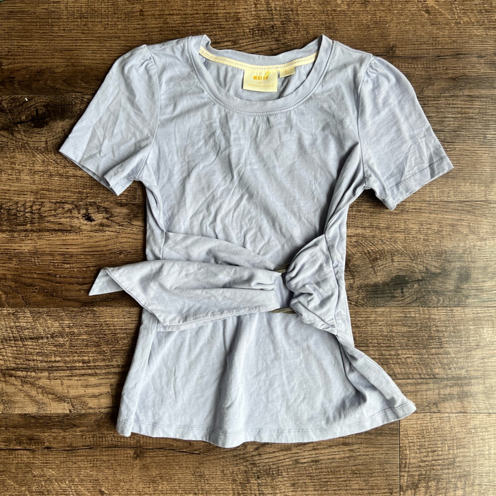 Anthropologie Lavender Short Sleeve Top